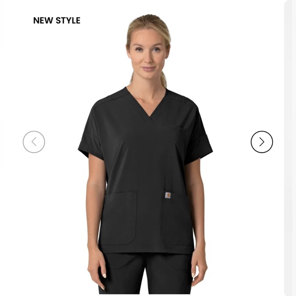 Carhartt Force Cross-Flex Women's Oversized V-Neck Scrub Top - XS - Picture 5 of 6